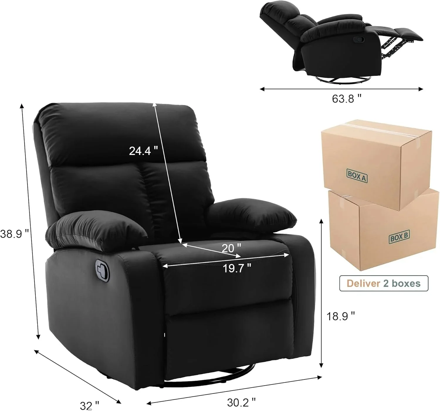Small Swivel Rocker Recliner Chair for Compact Spaces - Image 32