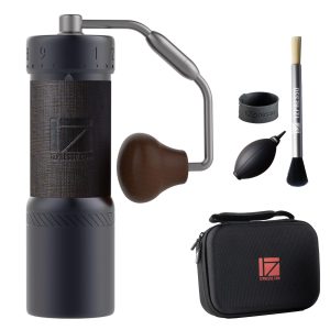 1Zpresso J-Ultra Manual Coffee Grinder Iron Gray, Conical Burr, Foldable Handle, Magnet Catch Cup Capacity 40g, Numerical Adjustable Finely Setting, Faster Grinding Efficiency Ideal for Espresso