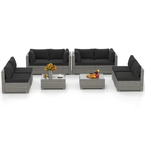 Tangkula 5-Piece Outdoor Patio Sectional Sofa Couch