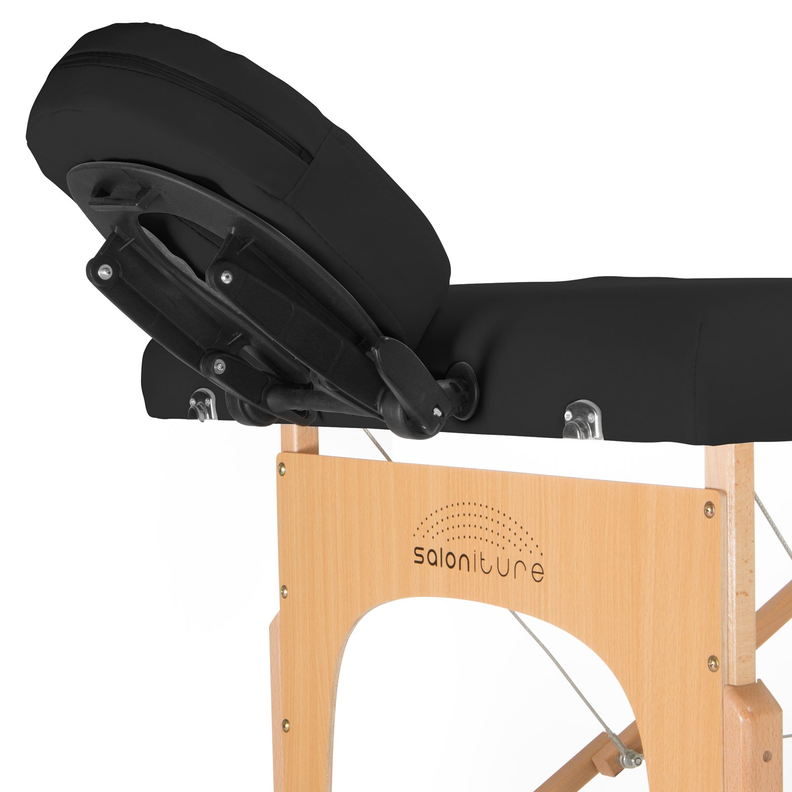 Saloniture Professional Portable Folding Massage Table with Carrying Case - Black - Image 2