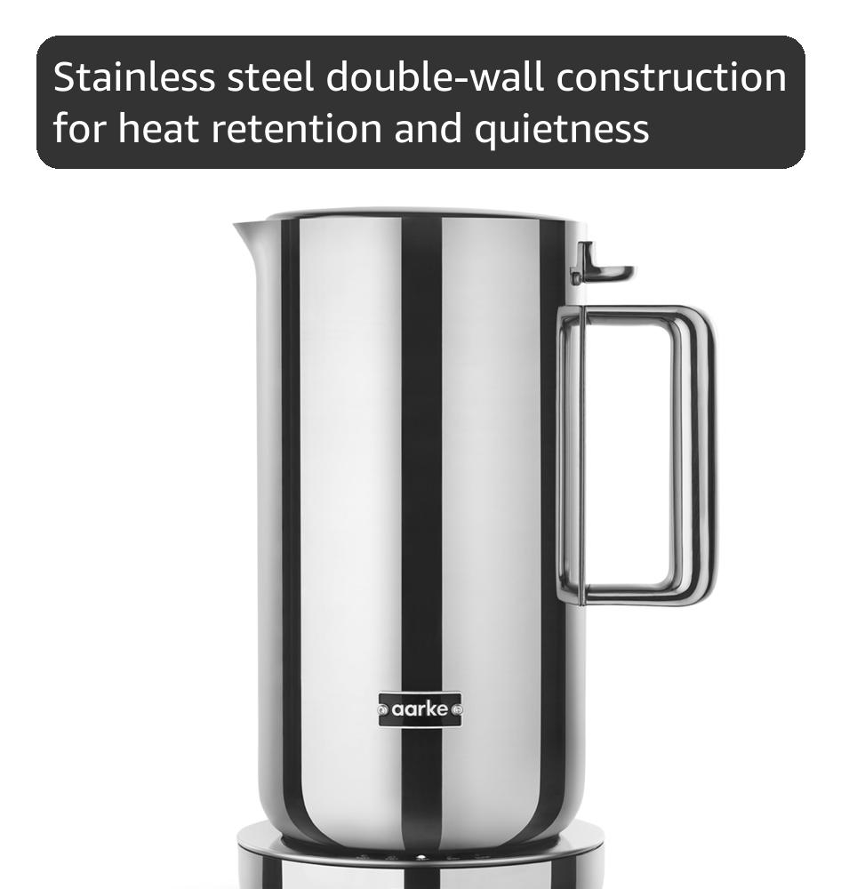 Aarke Kettle - Electric Stainless Steel Tea Kettle 1.2L (40oz), Steel Temperature Control, Non-Drip Spout, Double-Wall Construction, Dry Boil Protection, Heat-Safe Handle, LED Cool-Down Indicator - Image 2