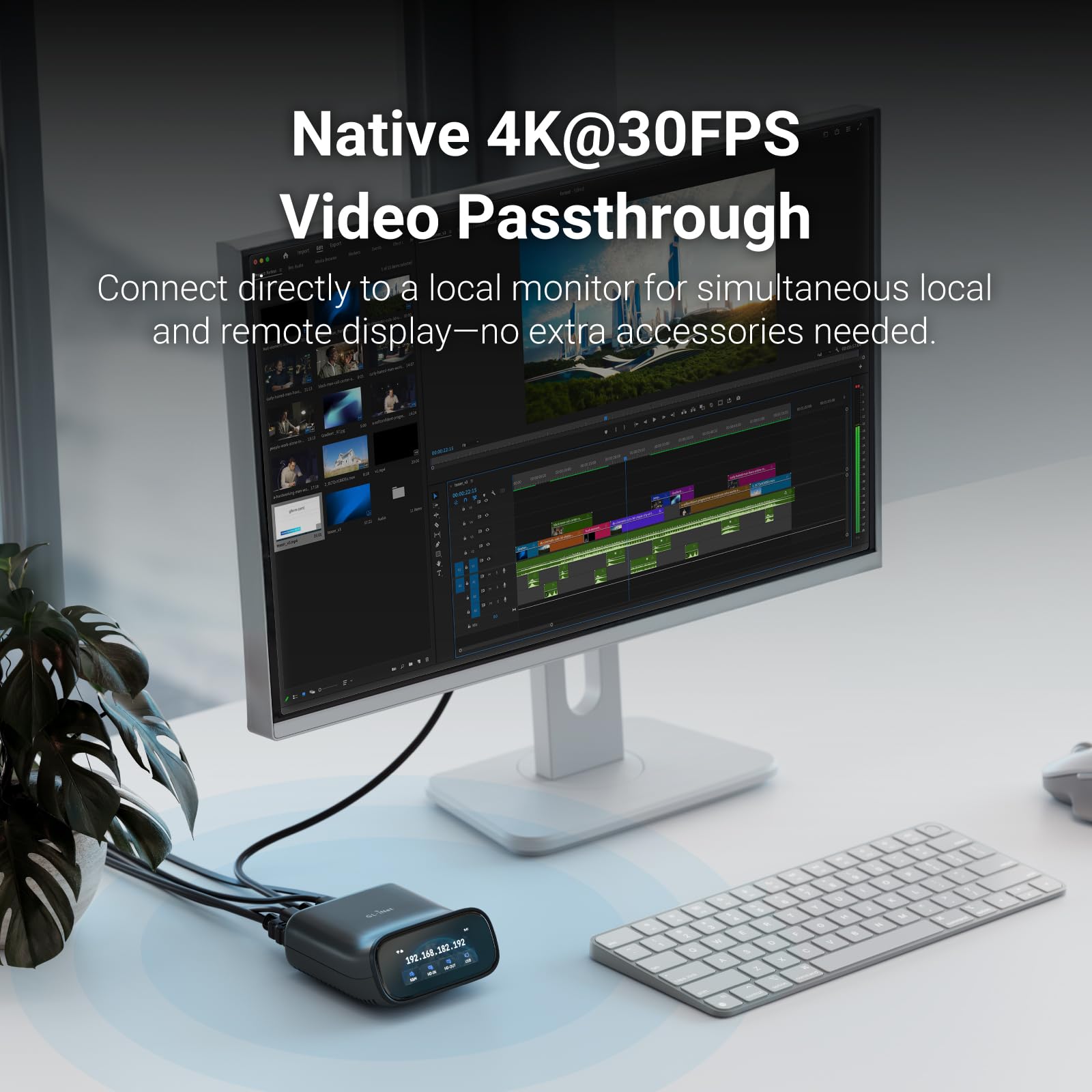 GL.iNet GL-RM10 Comet Pro Remote KVM Over Wi-Fi 6 Dual Band 4K Passthrough Dual Band Wi-Fi 6 KVM, 4K@30FPS passthrough, two-way audio, 2.22 inch touchscreen, 32GB eMMC, Tailscale built in - Image 4