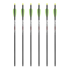 TenPoint Pro Elite 400 Carbon Crossbow Arrows - 20", Pack of 6 - with Alpha-Nock HP & HP Aluminum Bushing