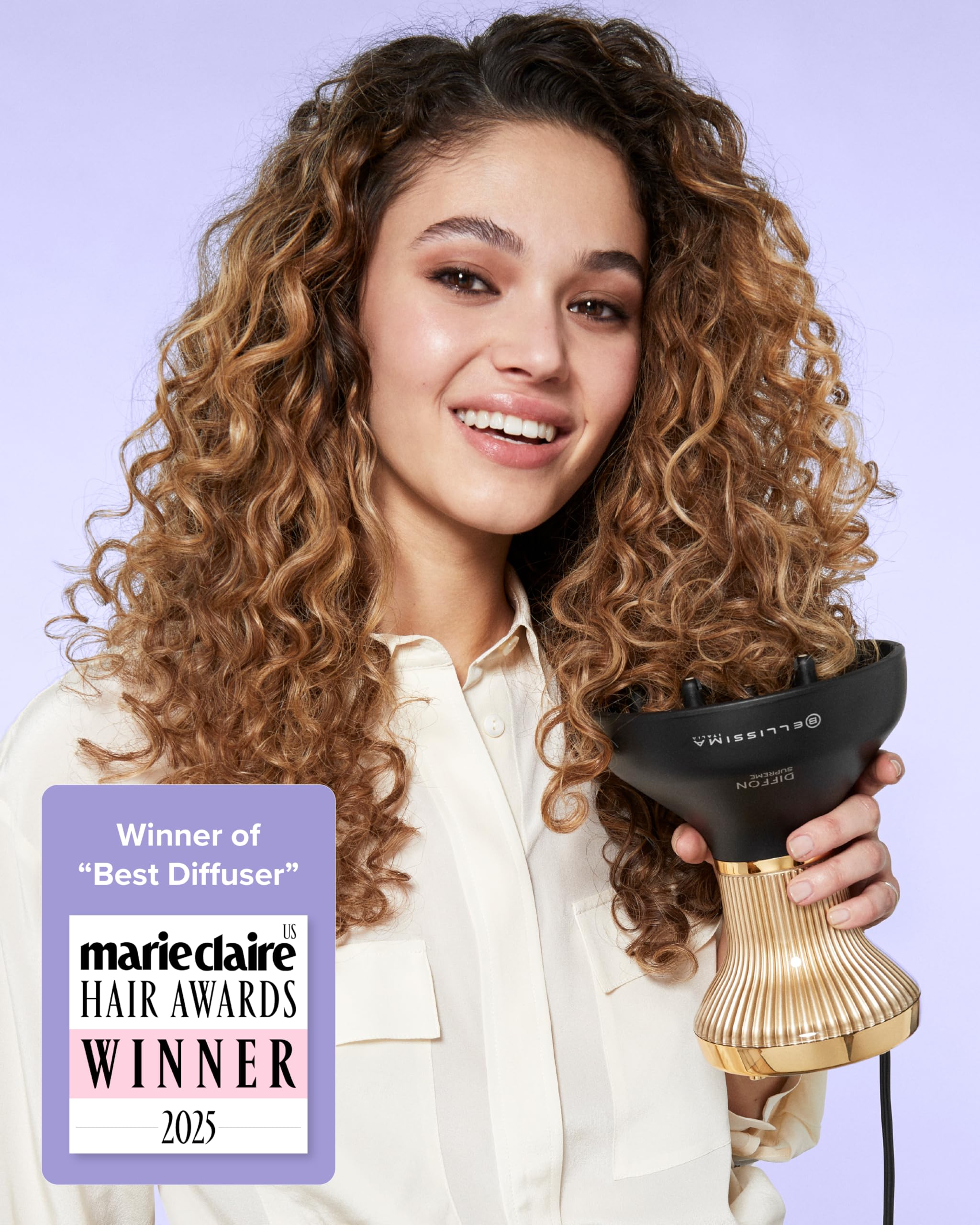 Bellissima Diffon Supreme Diffuser and Curly Hair Dryer XL Diffuser Diffuser for Long Waves, Curls, Coils, Cool Button, Anti-Frizz Technology Product gallery - Image 3