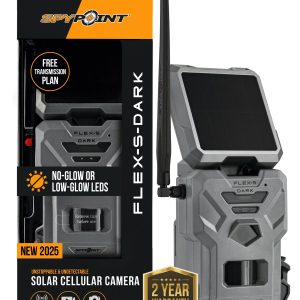 SPYPOINT Flex - S Dark Solar Outdoor Cellular Trail Camera - Integrated Solar Panel, No WiFi Needed, Night Vision