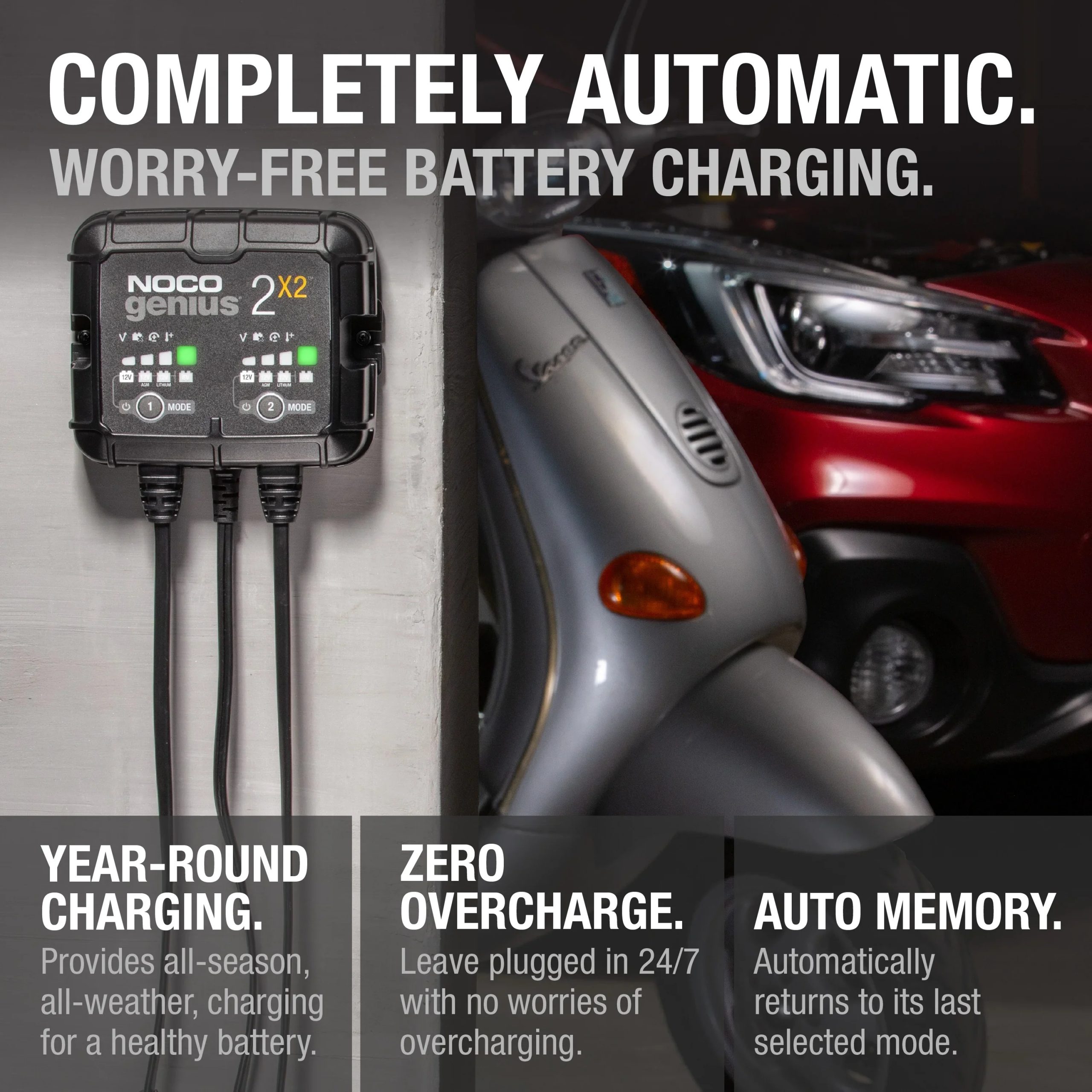 NOCO GENIUS2X2: 2-Bank 4A (2A/Bank) 6V/12V Smart Battery Charger, Maintainer and Desulfator - Image 6
