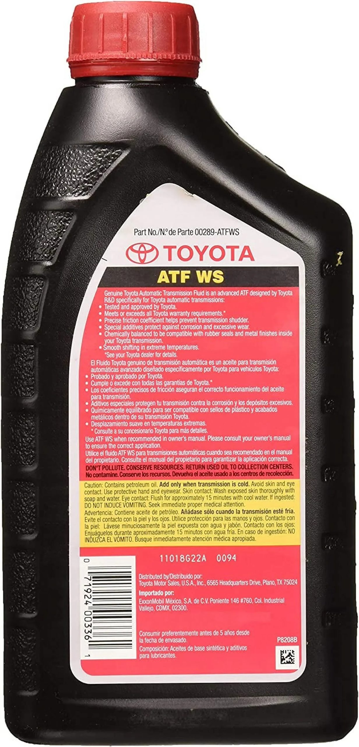 Toyota 00289-ATFWS Automatic Transmission Fluid, 192 Ounces, 6 Pack - Image 3