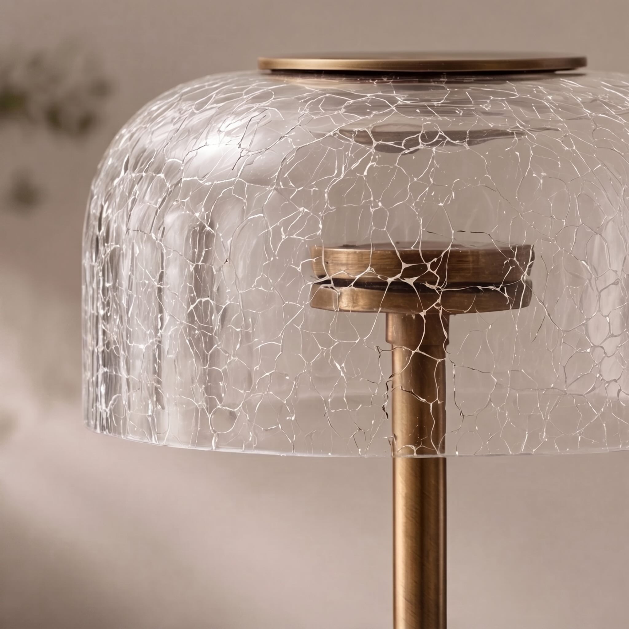 Table Lamp with Cracked Glass Shade - Image 4