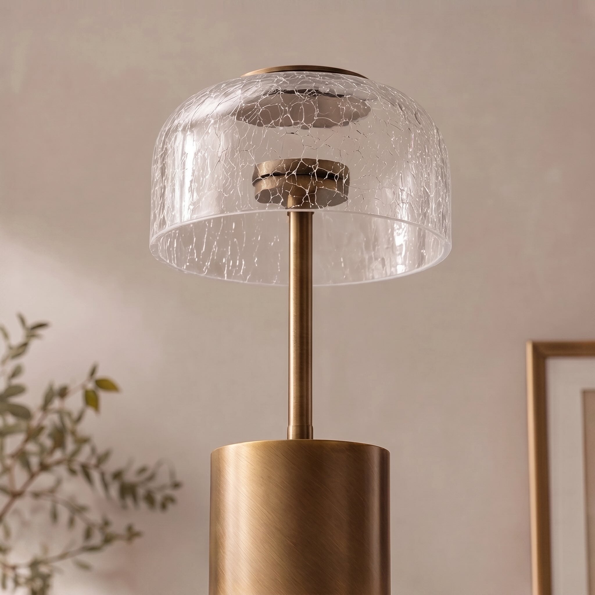 Table Lamp with Cracked Glass Shade - Image 5