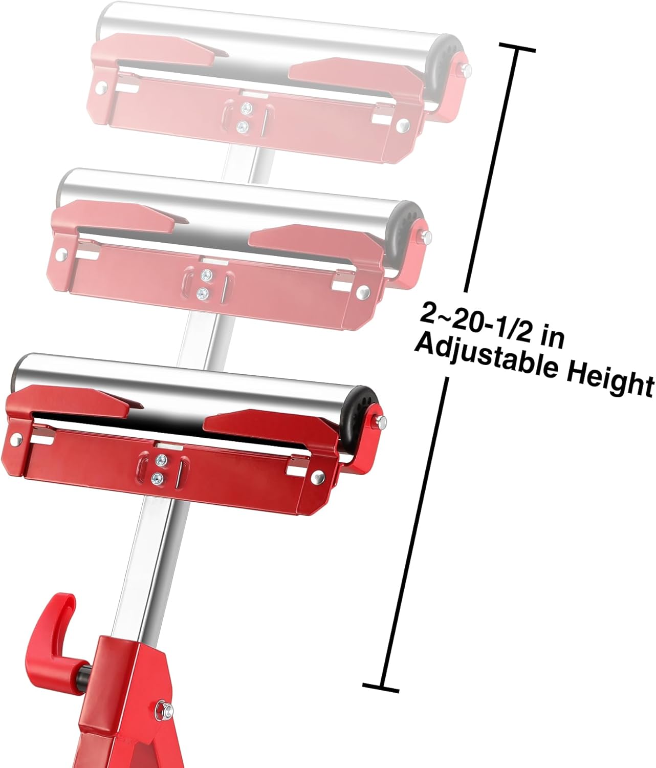 WORKPRO Folding Roller Stand Height Adjustable, Heavy Duty 250 LB Load Capacity, Outfeed Woodworking (Upgraded head) - Image 3