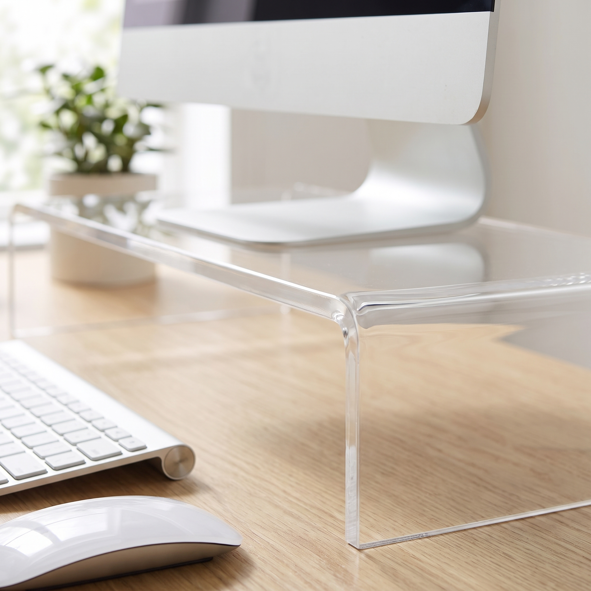 Acrylic Monitor Stand for Elevated Viewing – Clear Design - Image 3