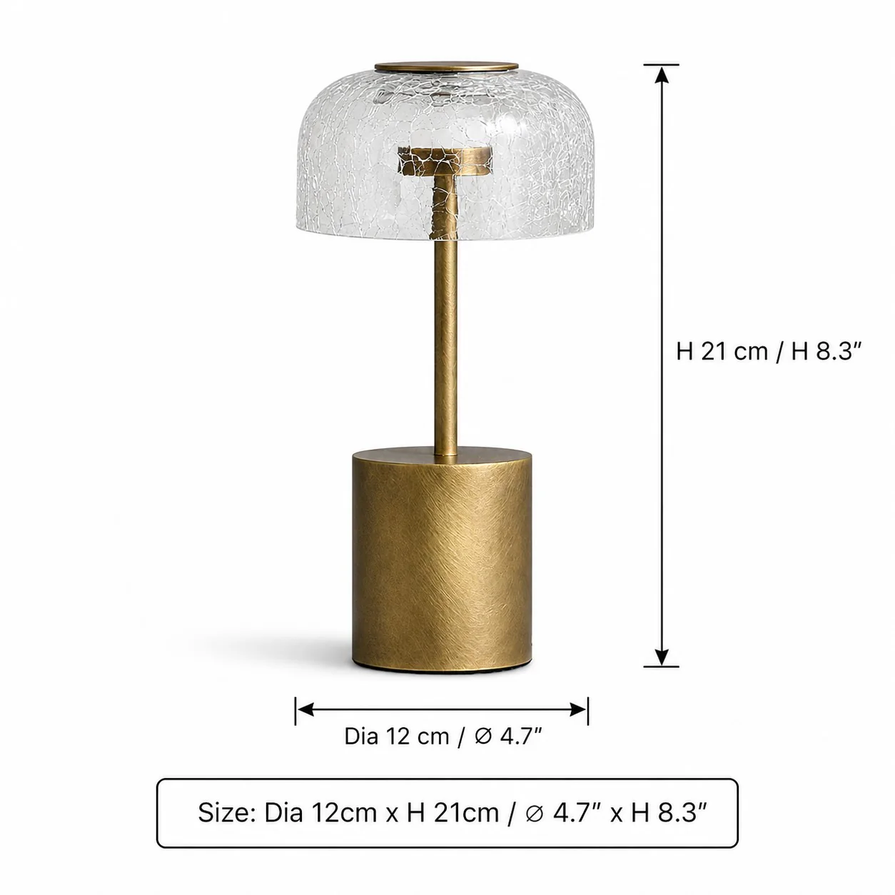 Table Lamp with Cracked Glass Shade - Image 7