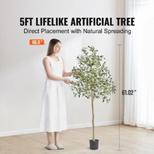Fake Olive Plant with Stable Stand
