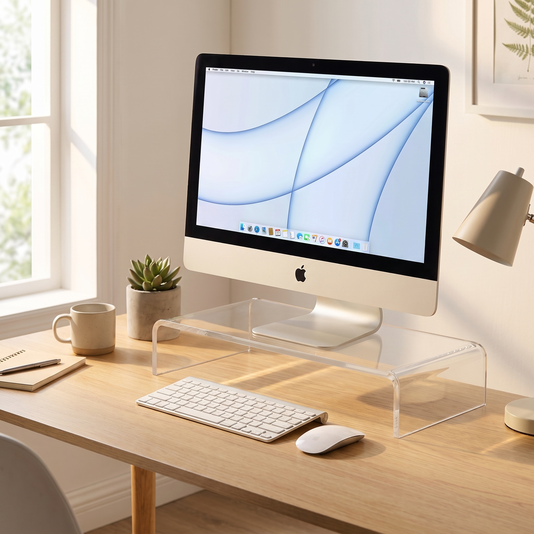 Acrylic Monitor Stand for Elevated Viewing – Clear Design - Image 5