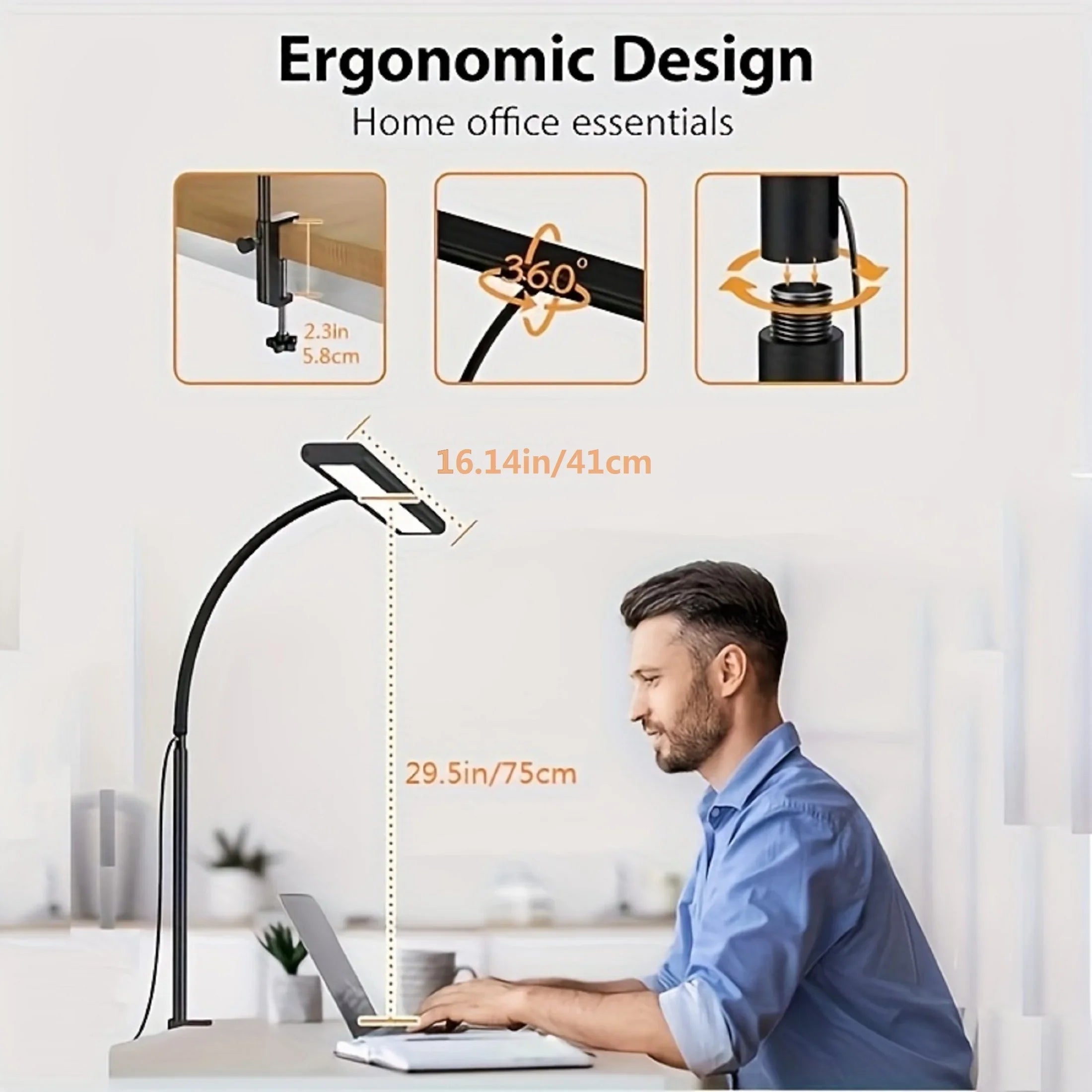 Sturdy Desk Lamp with 88 LEDs and Clamp Attachment - Image 3
