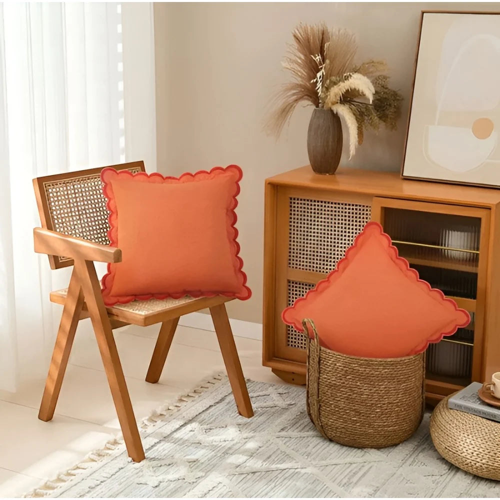 Cushion Cover Wave Edge Pure Cotton Machine Washable - Image 8