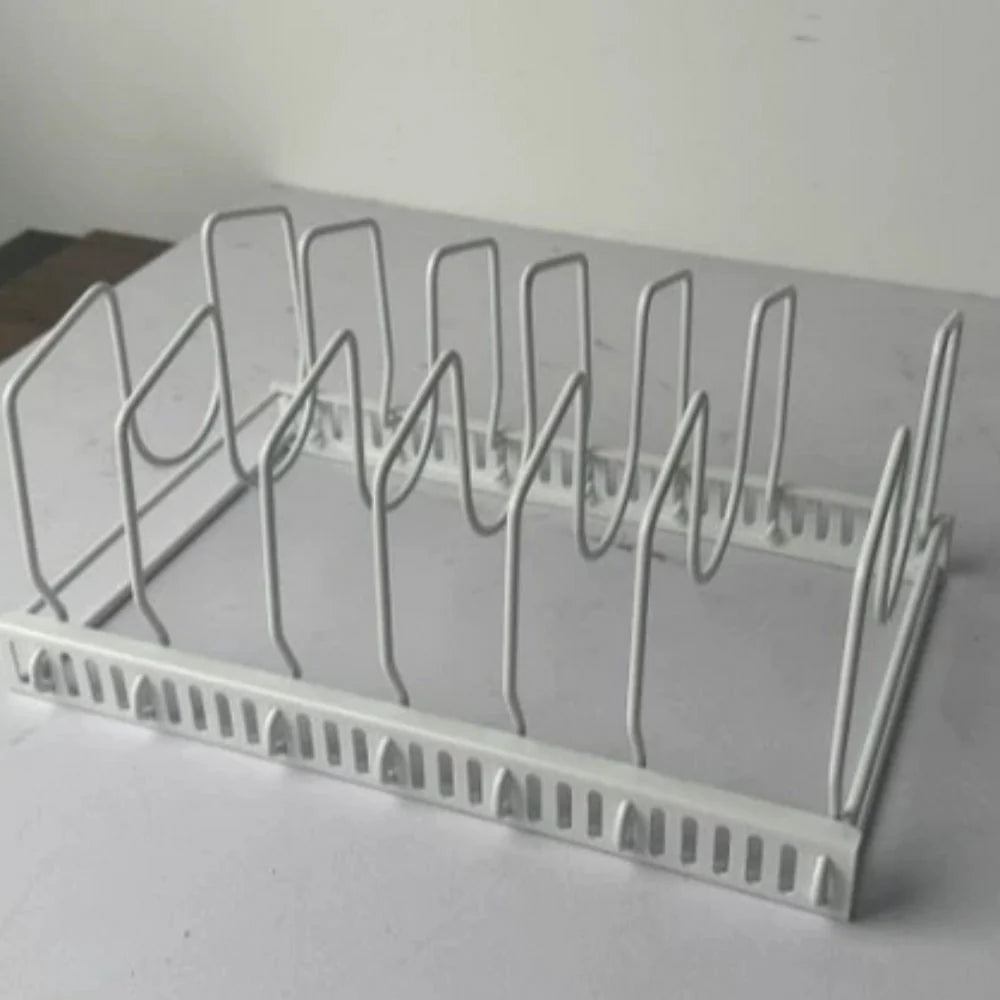 Pot Lid & Utensil Rack Adjustable Slots Durable Iron - Image 6