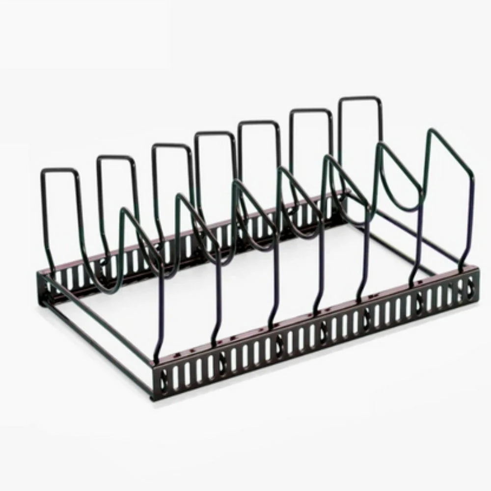 Pot Lid & Utensil Rack Adjustable Slots Durable Iron - Image 5