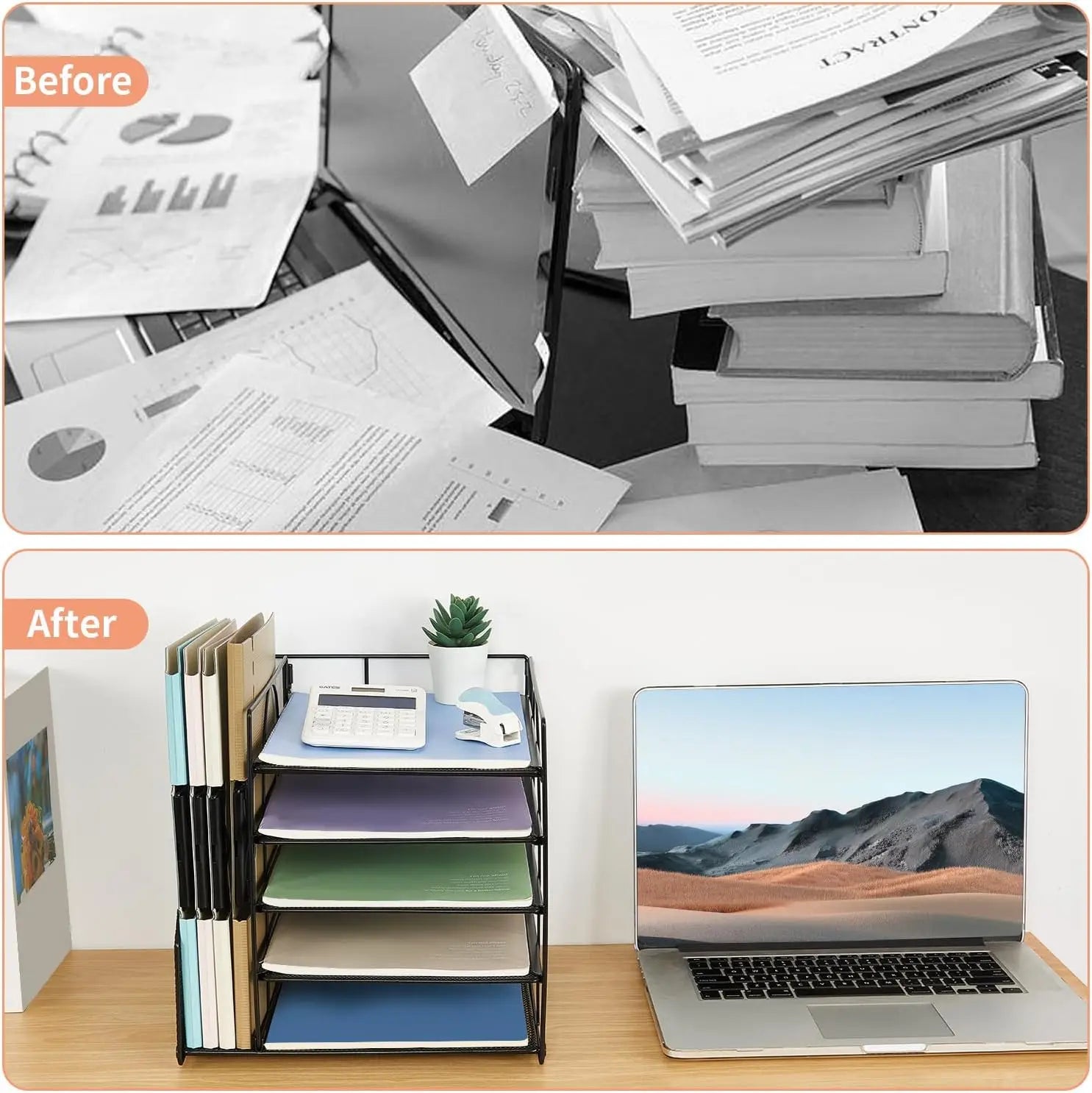 Desktop Organizer for Paper with 5 Tiers - Image 2