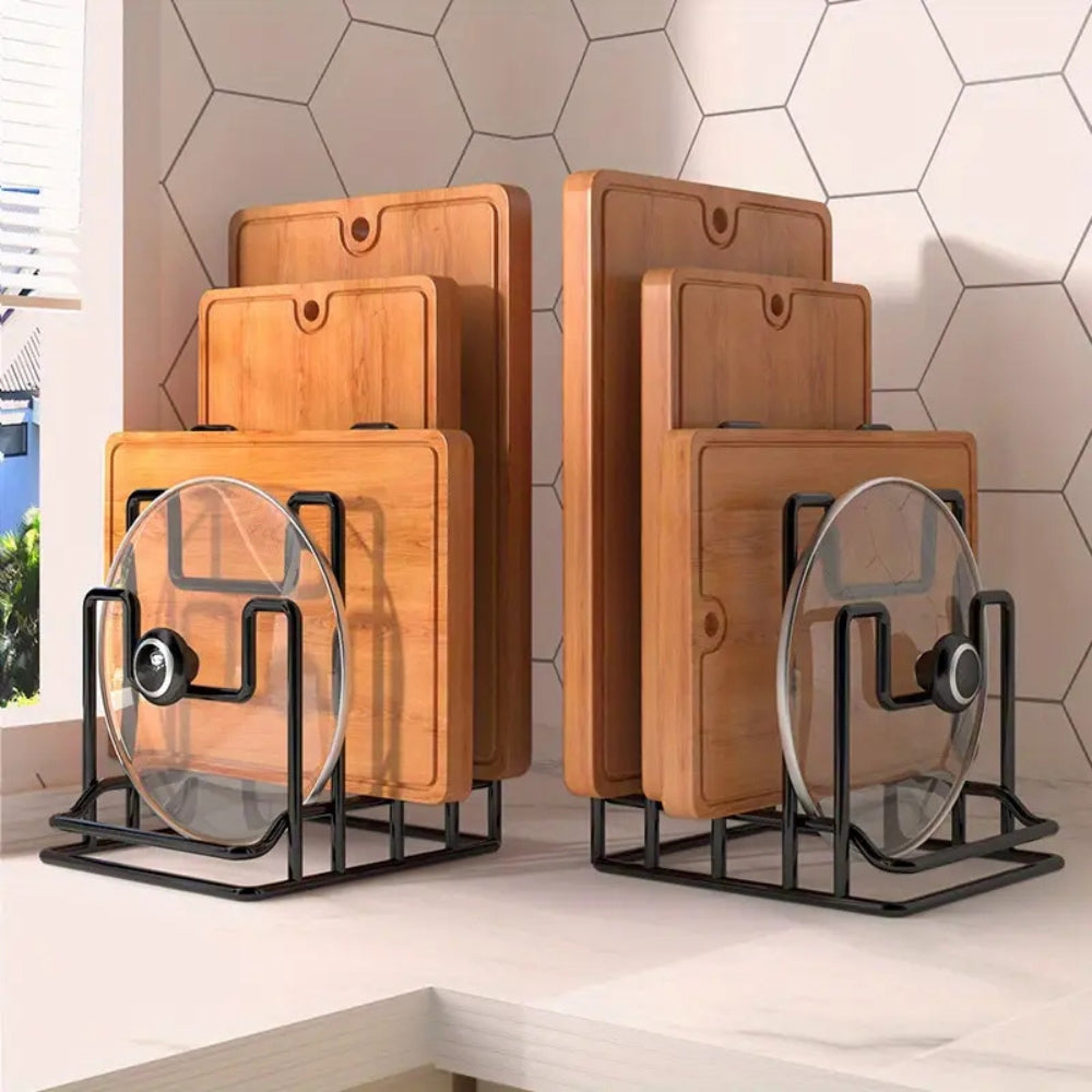 Pot Lid & Board Rack Tiered Metal Space-Saving - Image 4