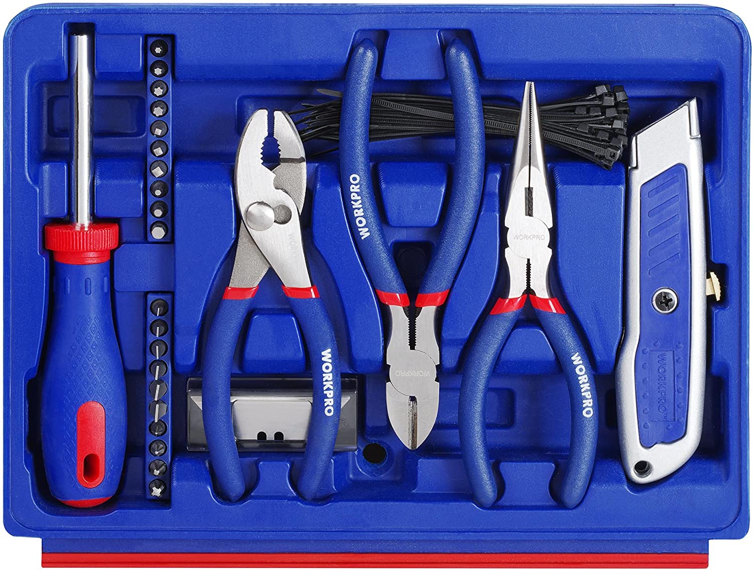 WORKPRO 125 Pcs Home Repair Tool Set with 3-Drawer Storage Case - Image 5