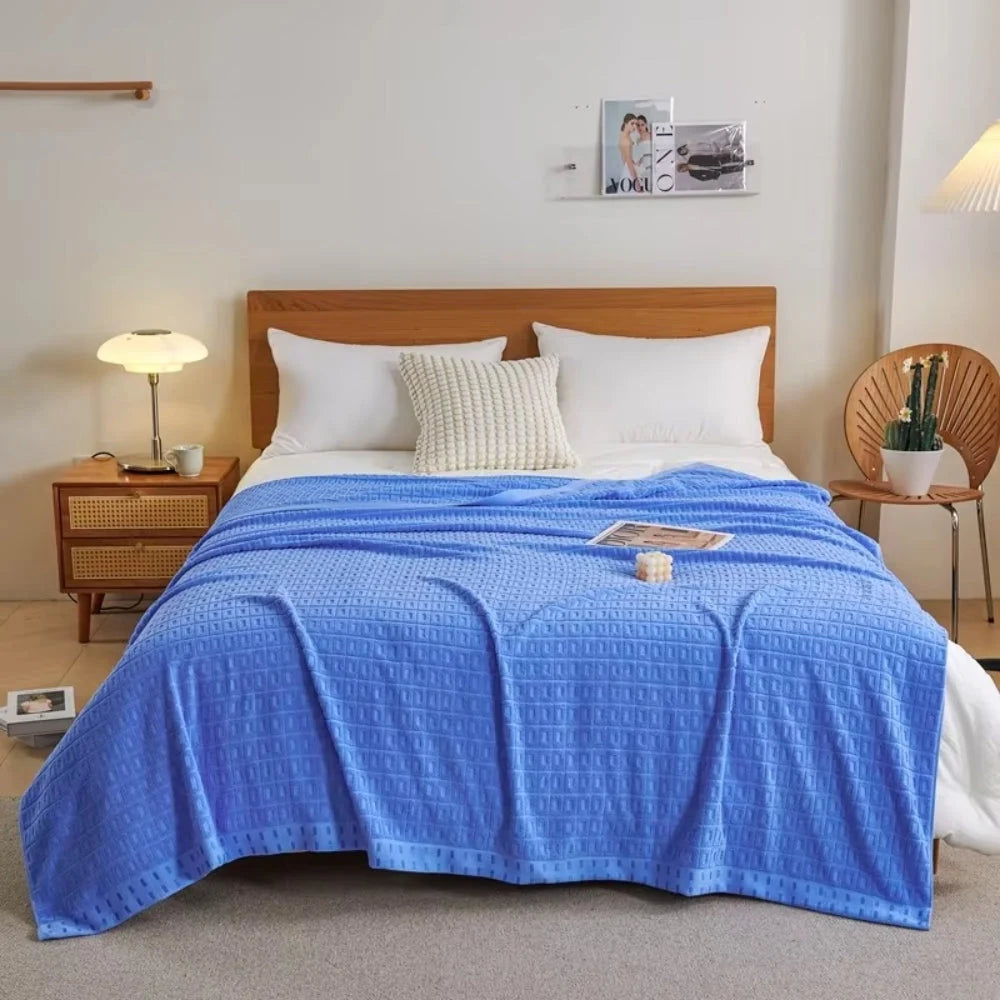 Bedspread Waffle Cotton Lightweight & Breathable Machine Washable - Image 2