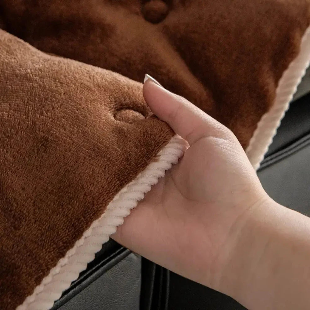 Sofa Cover Plush Button-Tufted Microfiber - Image 10