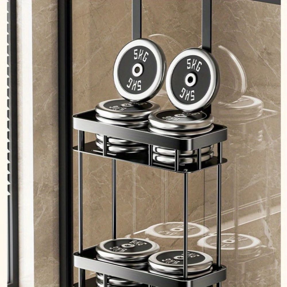 Bathroom Caddy Rack Wall-Mounted No-Drill Single Or Double Layer - Image 4