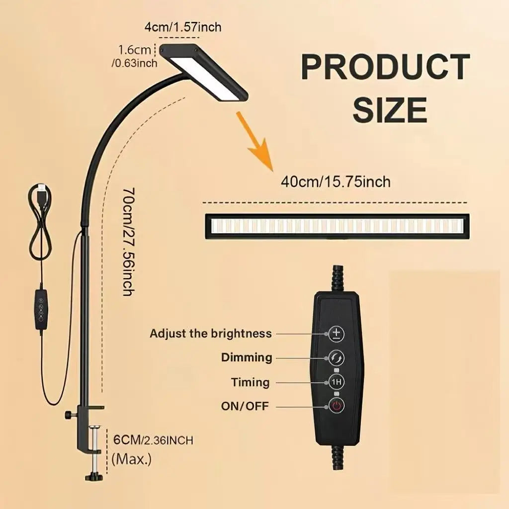 Sturdy Desk Lamp with 88 LEDs and Clamp Attachment - Image 7