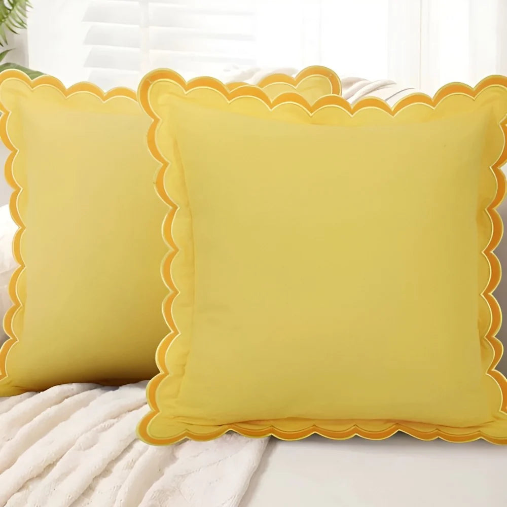 Cushion Cover Wave Edge Pure Cotton Machine Washable - Image 3
