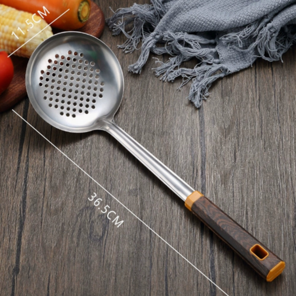 Cooking Utensil Set 304 Stainless Steel Wood-Grain Handles 6-Piece - Image 7