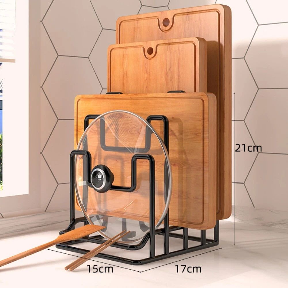 Pot Lid & Board Rack Tiered Metal Space-Saving - Image 3
