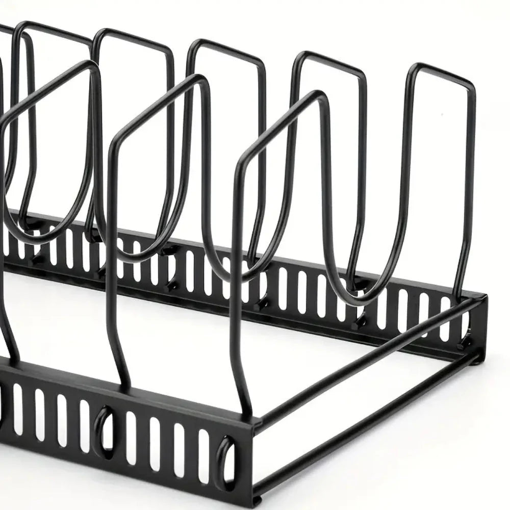Pot Lid & Utensil Rack Adjustable Slots Durable Iron - Image 10