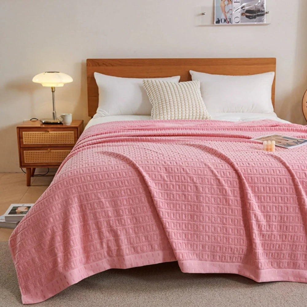 Bedspread Waffle Cotton Lightweight & Breathable Machine Washable - Image 5