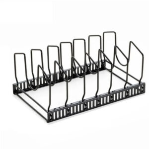 Pot Lid & Utensil Rack Adjustable Slots Durable Iron