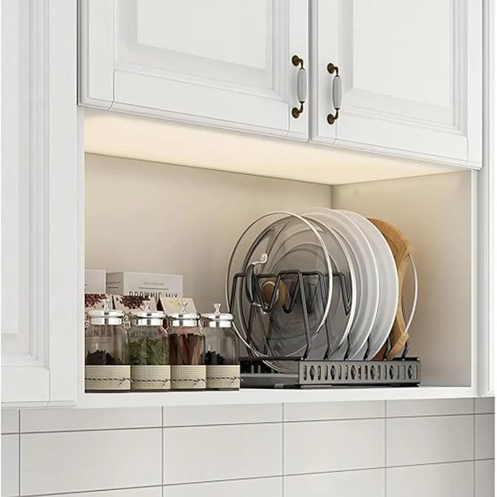 Pot Lid & Utensil Rack Adjustable Slots Durable Iron - Image 11