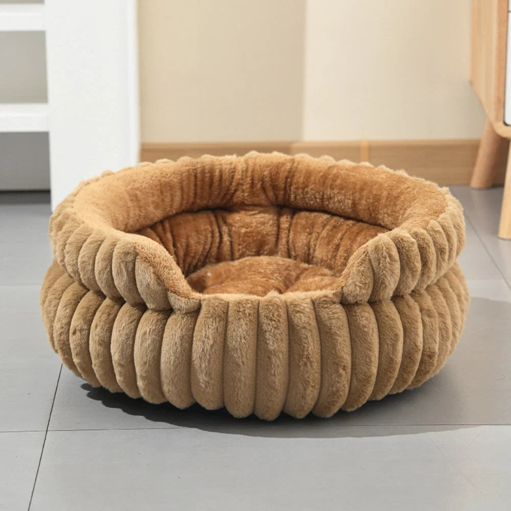 Donut Pet Bed Plush Raised Sides Removable Washable Mat - Image 4