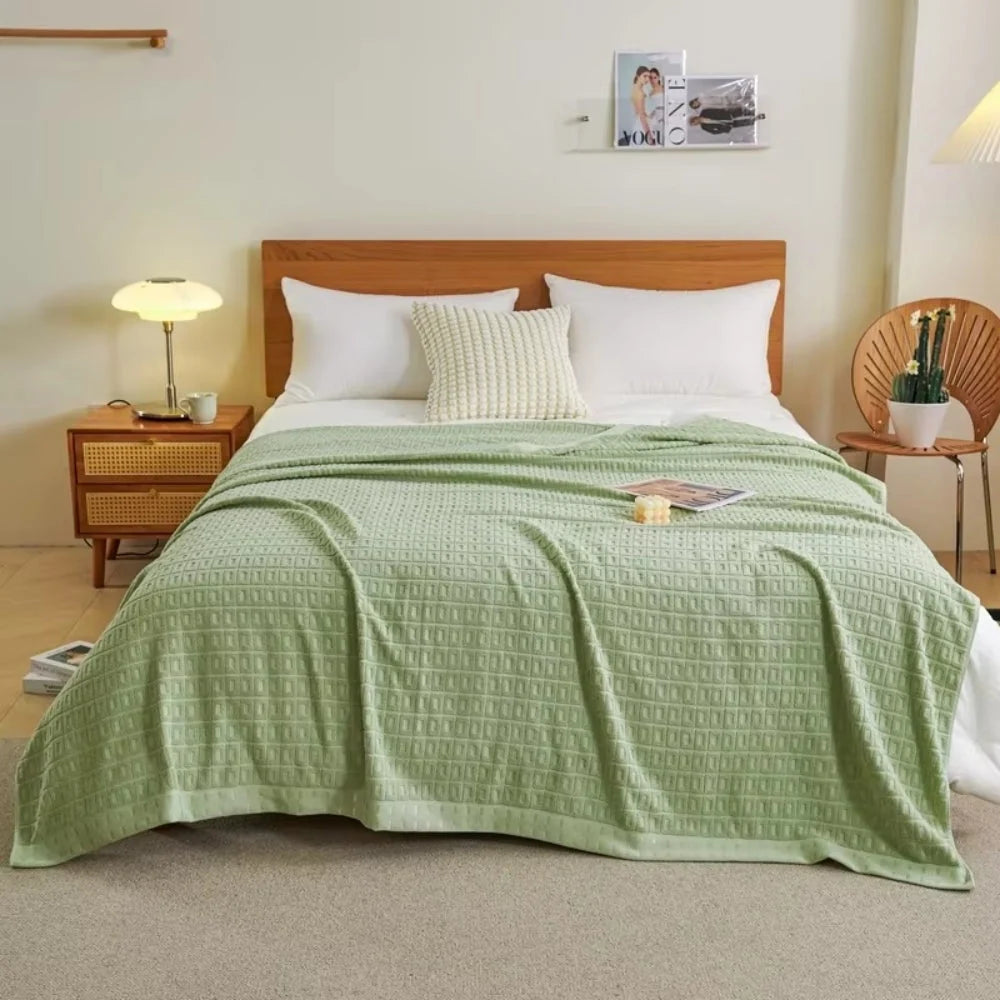 Bedspread Waffle Cotton Lightweight & Breathable Machine Washable - Image 6