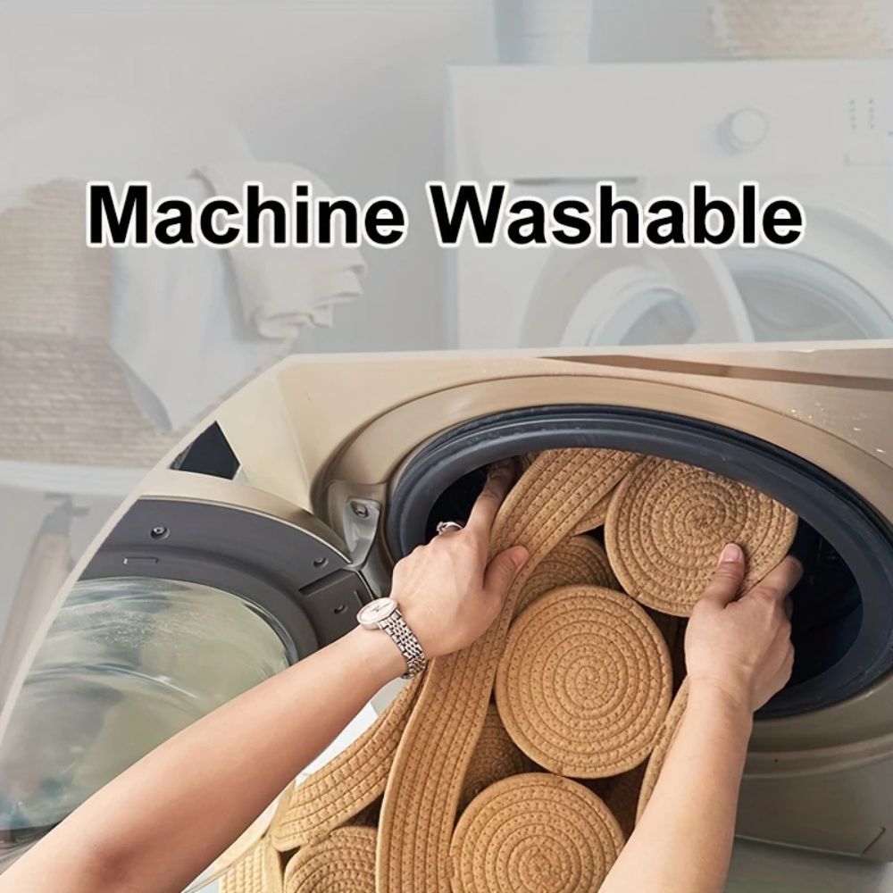 Oval Rug Microfiber Non-Slip Machine Washable - Image 8