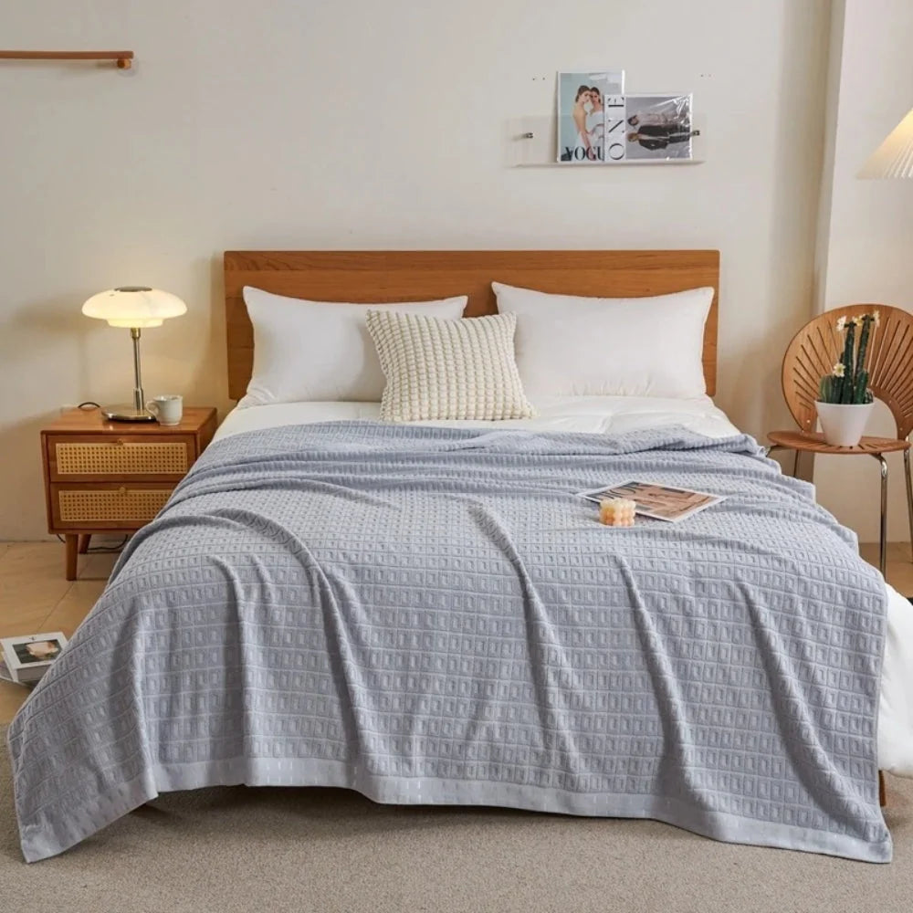 Bedspread Waffle Cotton Lightweight & Breathable Machine Washable - Image 7