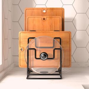 Pot Lid & Board Rack Tiered Metal Space-Saving