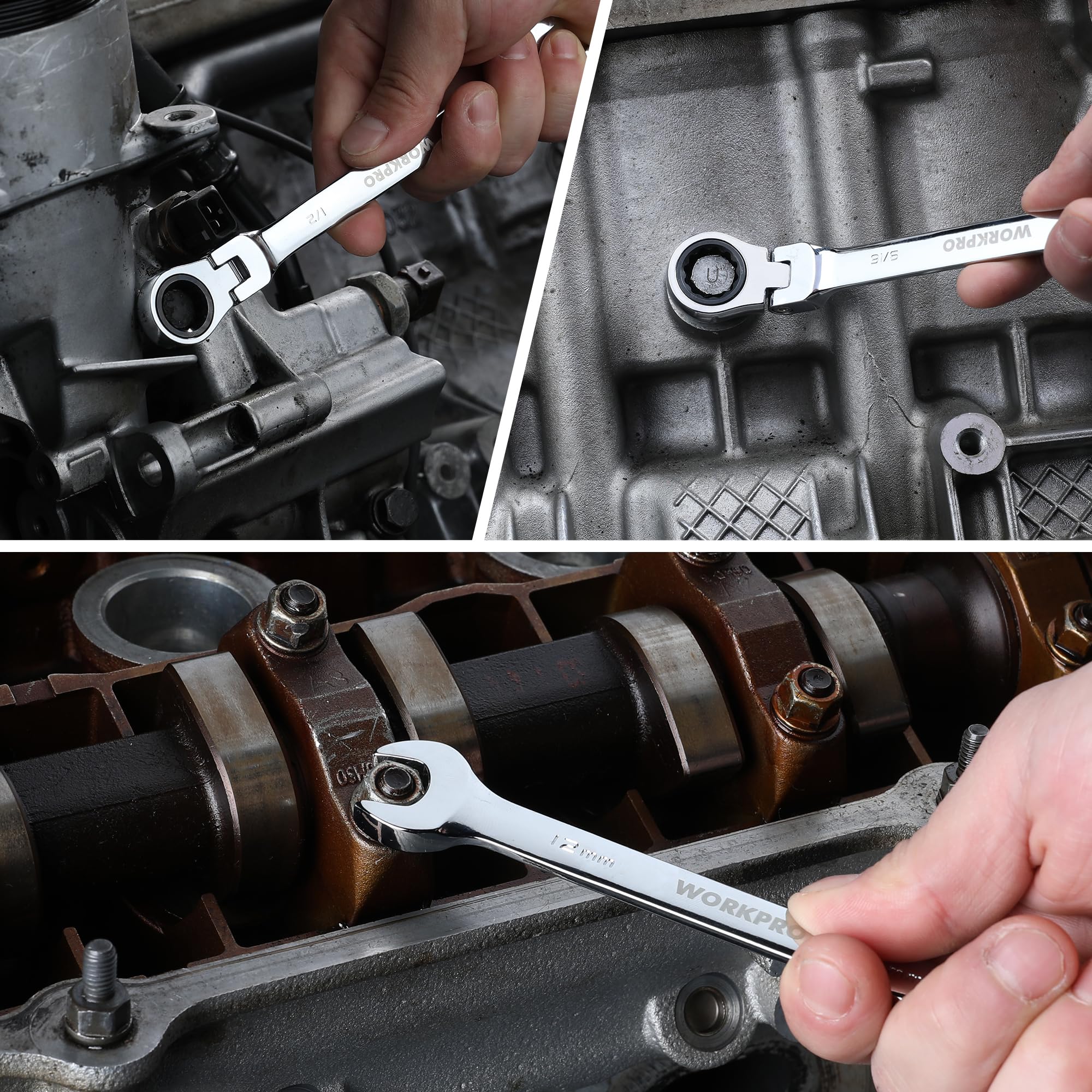 WORKPRO 22-Piece Flex-Head Ratcheting Combination Wrench Set - Image 7