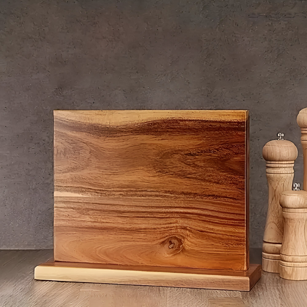 Magnetic Knife Holder Double-Sided Solid Wood Holds 12 Knives - Image 3