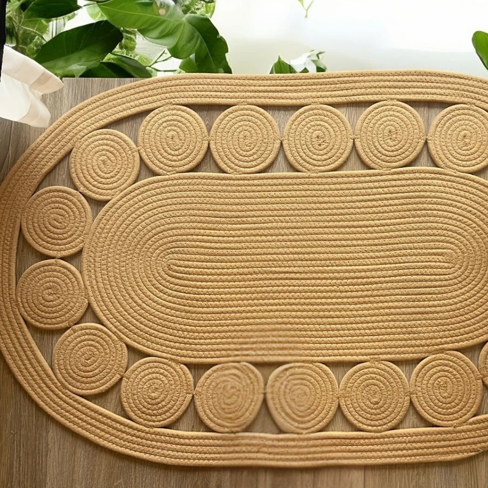 Oval Rug Microfiber Non-Slip Machine Washable - Image 2
