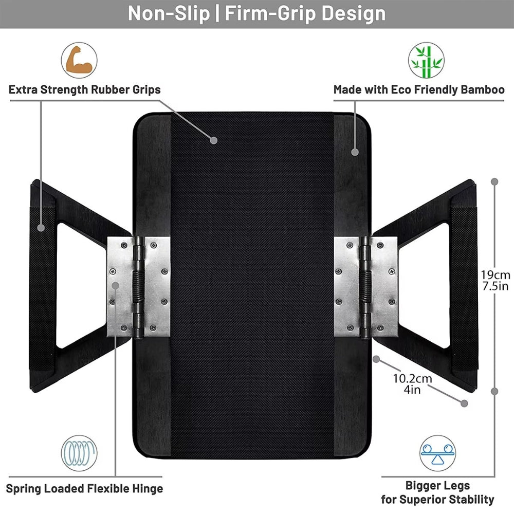 Clip-On Armrest Tray Bamboo Rubber-Grip Clamp - Image 9
