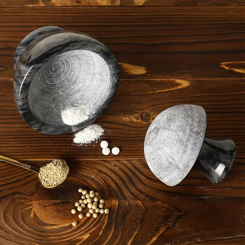 Mortar And Pestle Marble Ergonomic Non-Slip - Image 2