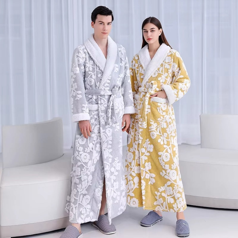 Bathrobe Double-Layer Jacquard Microfiber & Coral Fleece - Image 7