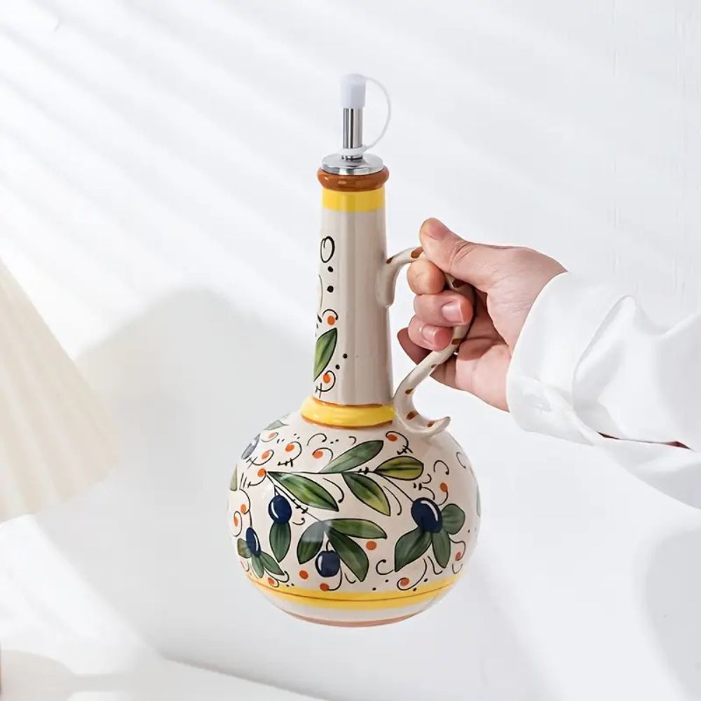 Oil Dispenser Ceramic Hand-Painted Leak-Proof Spout - Image 5