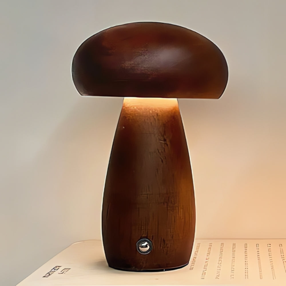 Mushroom Lamp Wood Grain USB-C Rechargeable - Image 13