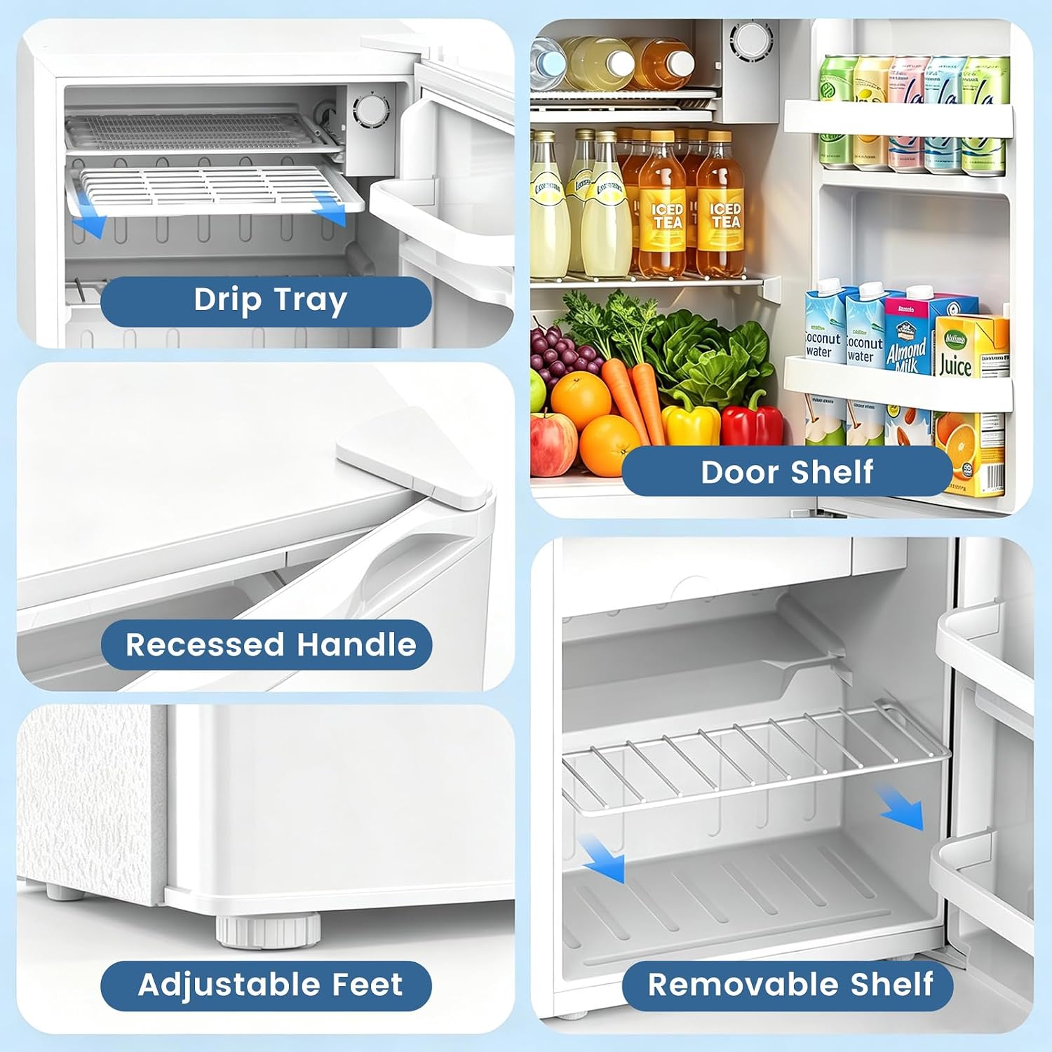 Kismile 1.3 Cu.Ft Mini Fridge, Single Door Compact Refrigerator RE5836 - Image 19